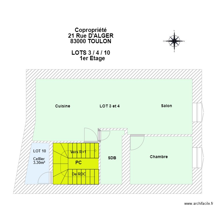 21 ALGER 1ER ETAGE. Plan de 0 pièce et 0 m2