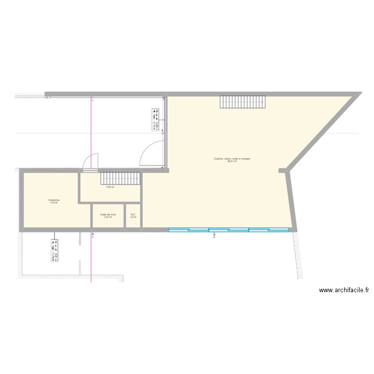 Plan Maison 2 trois ponts. Plan de 5 pièces et 113 m2