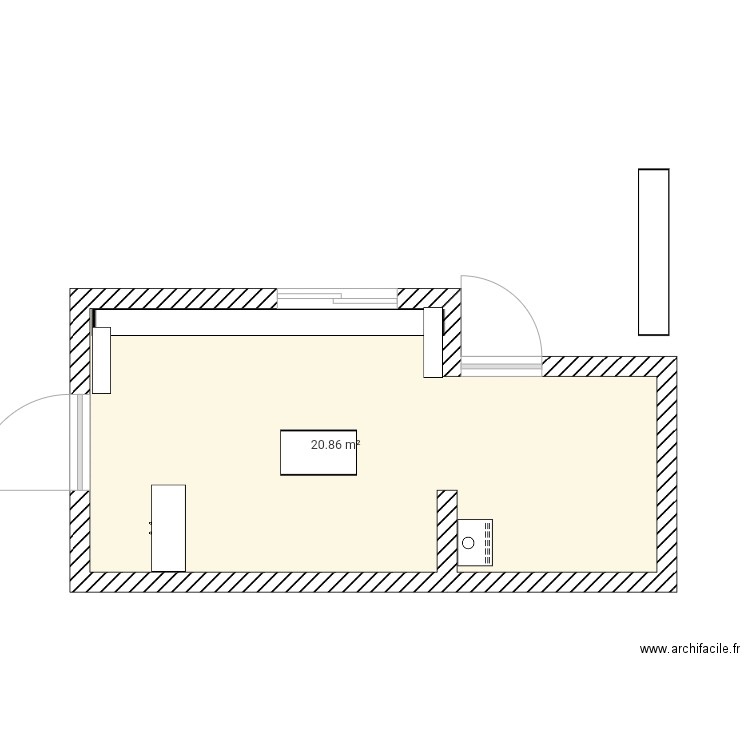 avec meubles. Plan de 0 pièce et 0 m2