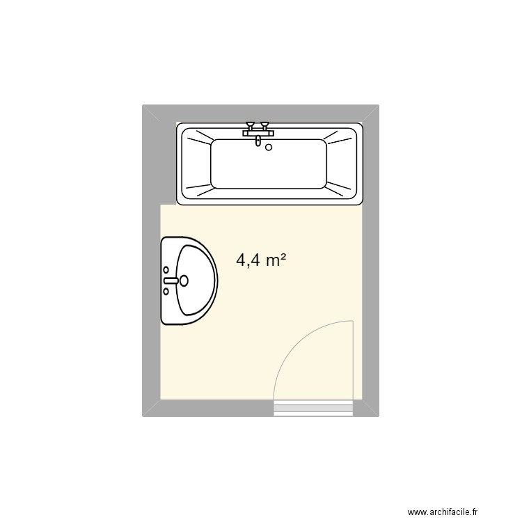 MEDDOUR SDB. Plan de 1 pièce et 4 m2