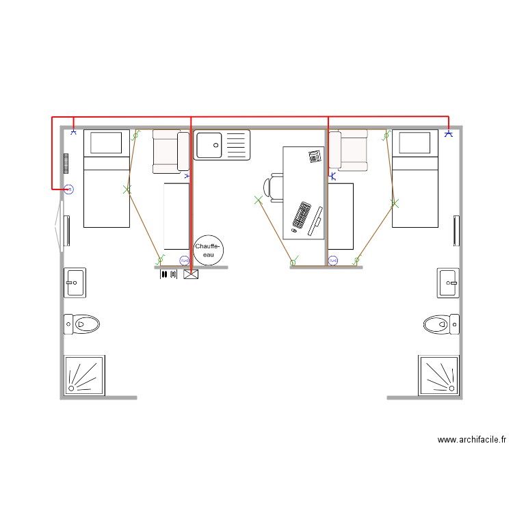 chambre 1ere. Plan de 0 pièce et 0 m2