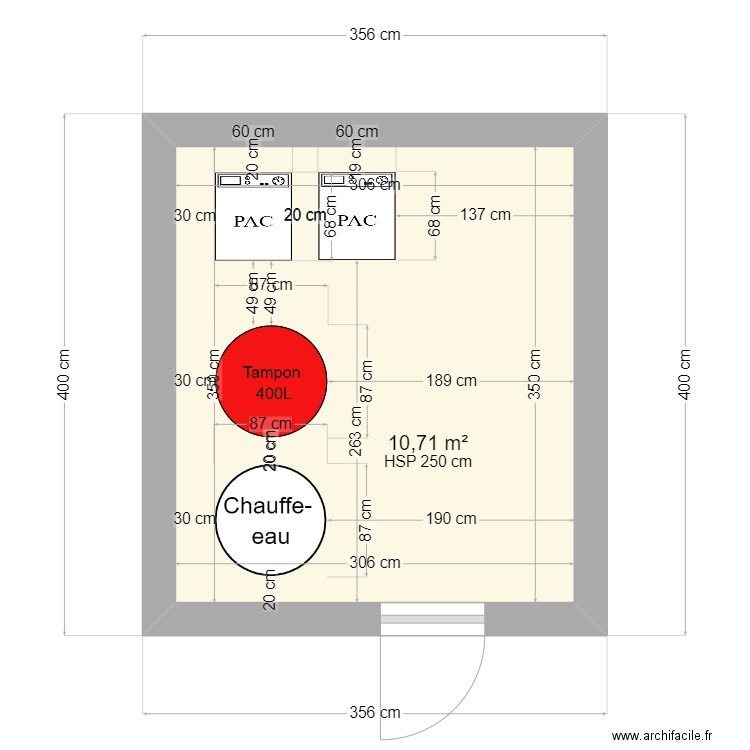 Chaufferie LOMAX. Plan de 1 pièce et 11 m2