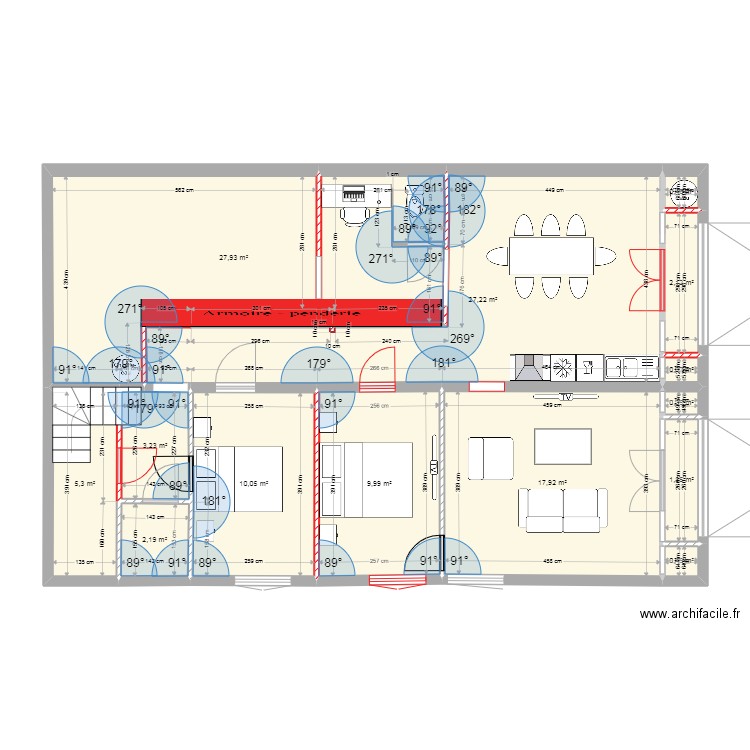 soussol aita ama. Plan de 14 pièces et 109 m2