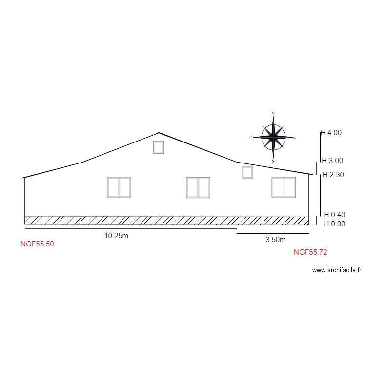 facade SUD                  chalet 48. Plan de 0 pièce et 0 m2