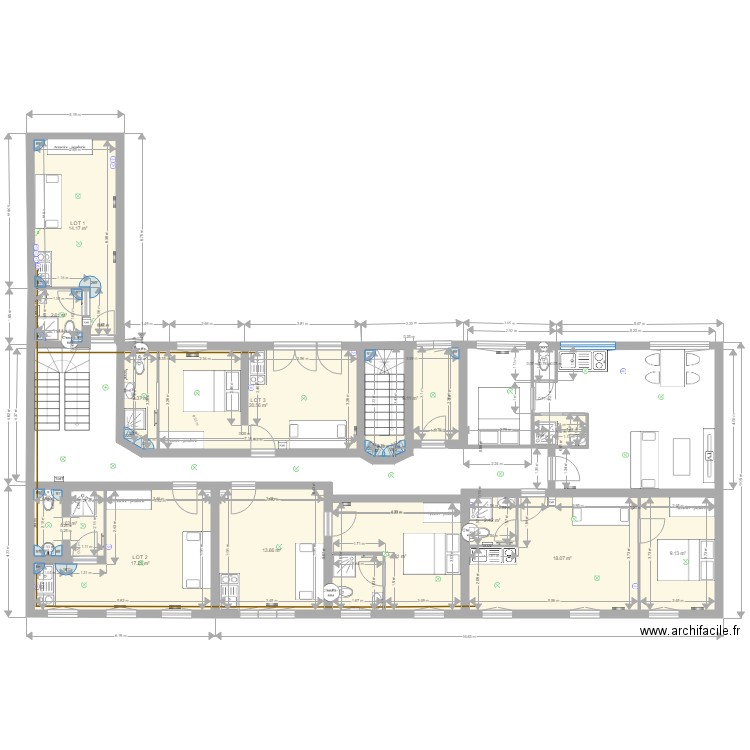 2018 10 22 DEBUT PS plan 1er étage . Plan de 0 pièce et 0 m2