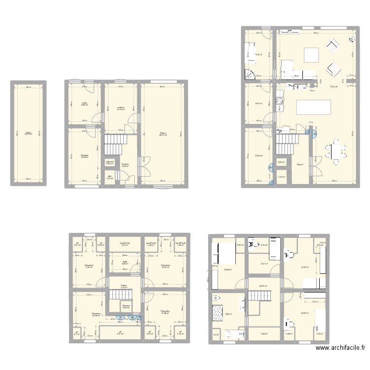 Maison1. Plan de 46 pièces et 352 m2