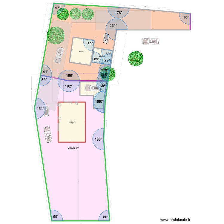 PLAN DECOUPAGE PARCELLE 10/23 B. Plan de 6 pièces et 1698 m2