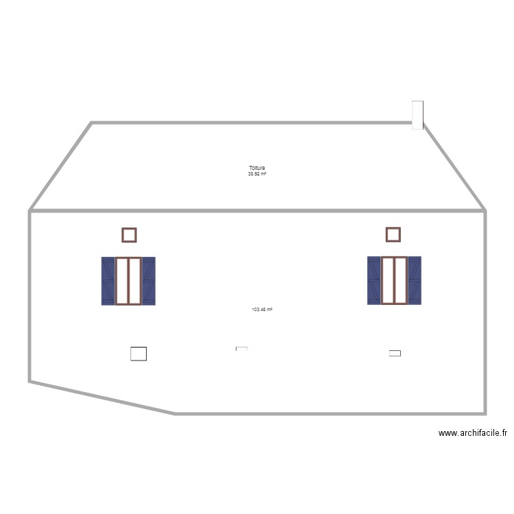 Façade ouest avant travaux. Plan de 0 pièce et 0 m2