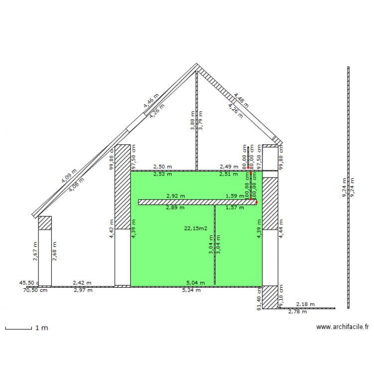 Bloc habitation actuel profil. Plan de 0 pièce et 0 m2