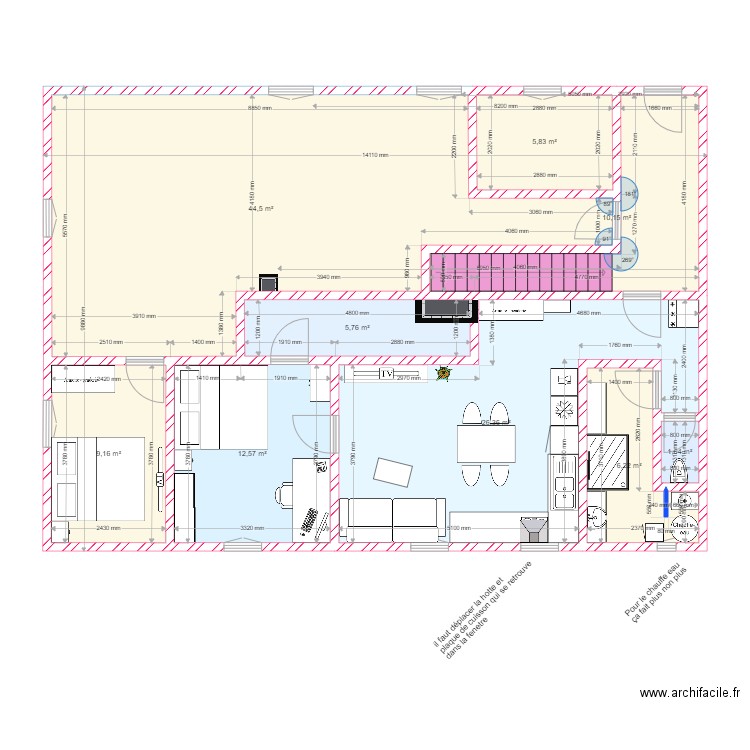 Plan Mic1 Samoens. Plan de 9 pièces et 122 m2