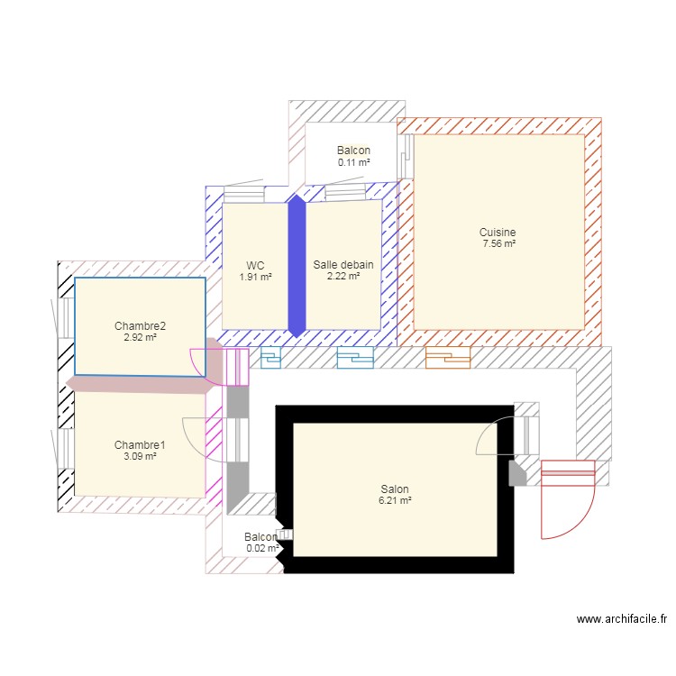 aadlL. Plan de 0 pièce et 0 m2