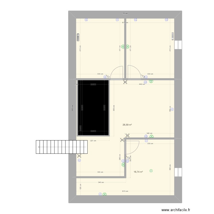 ETAGE V2. Plan de 4 pièces et 78 m2