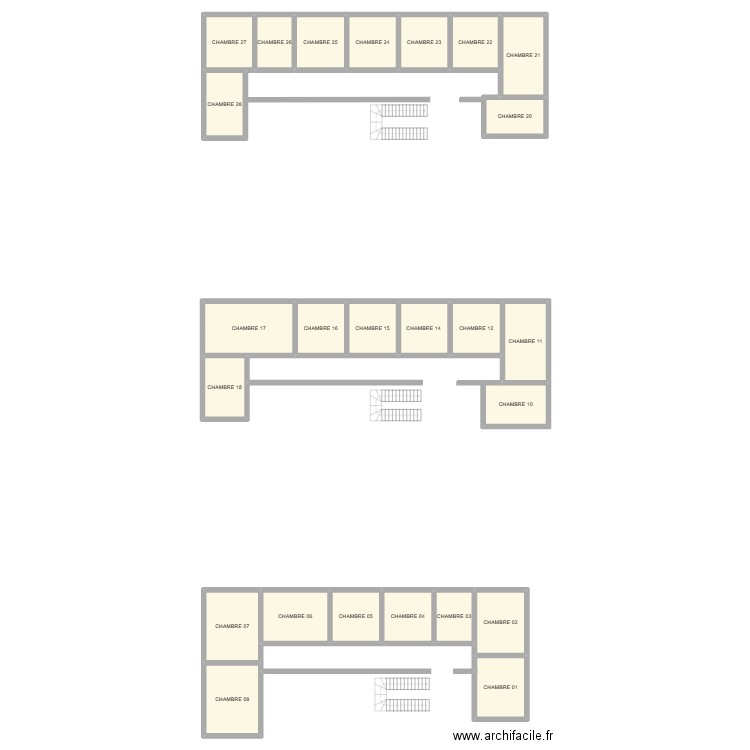 HOTEL ATIPIK. Plan de 25 pièces et 331 m2