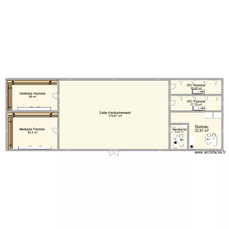 Salle d\'entrainement. Plan de Salle d\'entrainement. Plan de