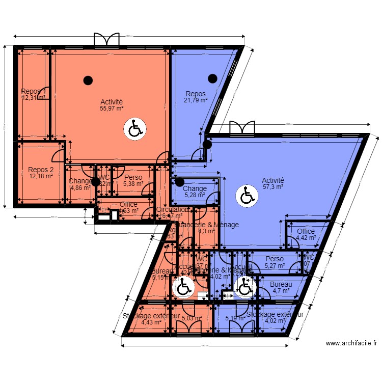 Asnières projet Jordan_Partie 2. Plan de 28 pièces et 248 m2