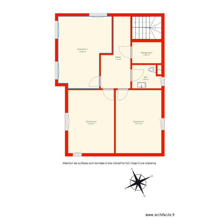 BI 2907 étage non côté. Plan de 0 pièce et 0 m2