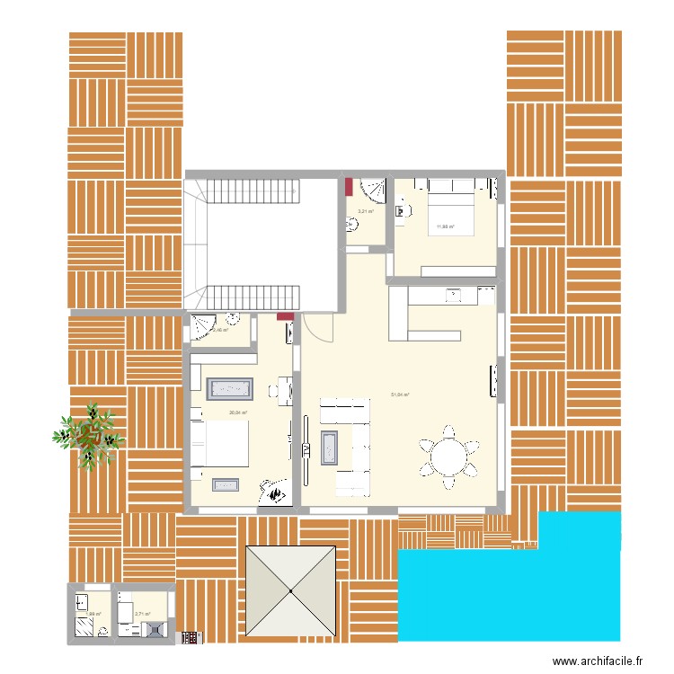 test1. Plan de 7 pièces et 93 m2