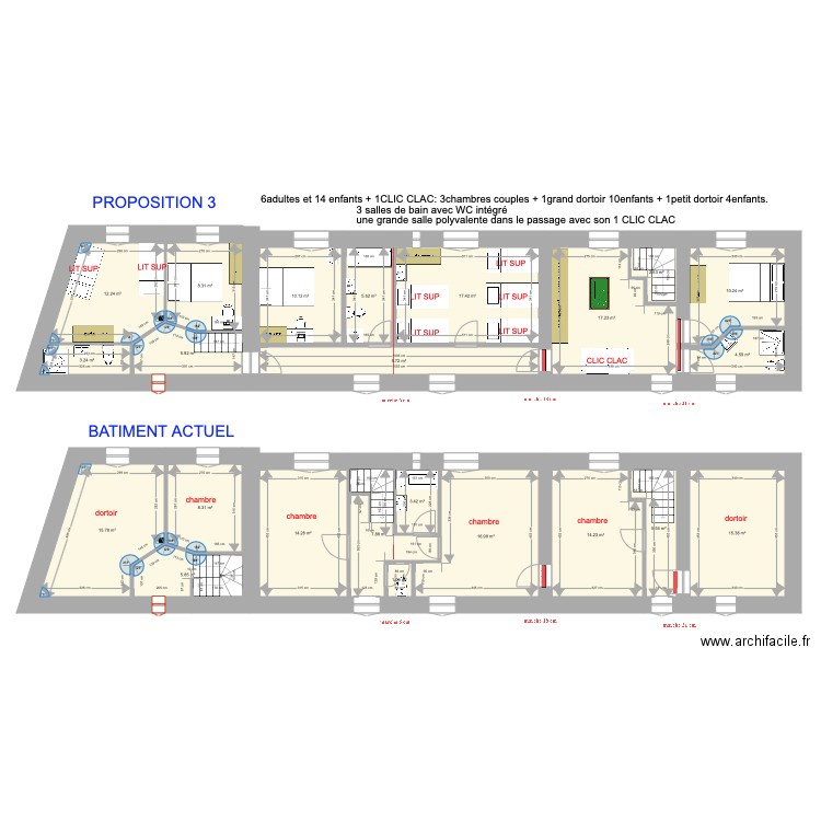 ETAGE PROPOSITION 3. Plan de 0 pièce et 0 m2