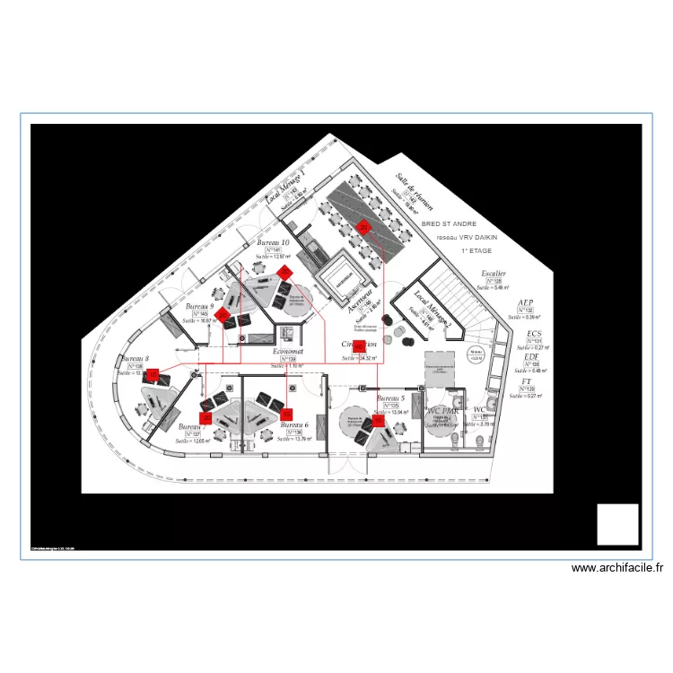 BRED CLIM VRV ETAGE . Plan de BRED CLIM VRV ETAGE . Plan de