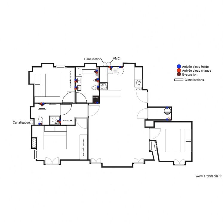 villa madelene R2 Plan Plomberie partie 1. Plan de 0 pièce et 0 m2