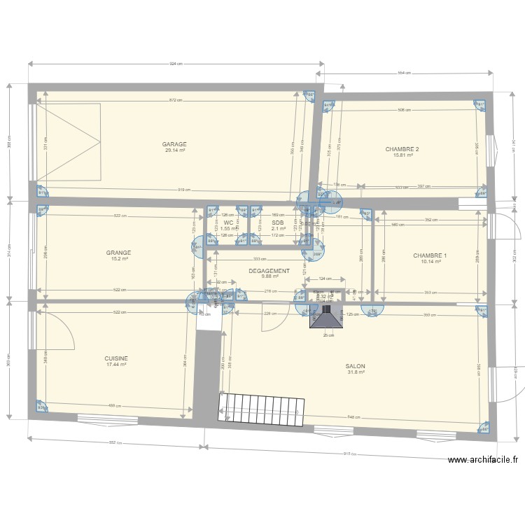 existant corrigé RDC 2. Plan de 0 pièce et 0 m2