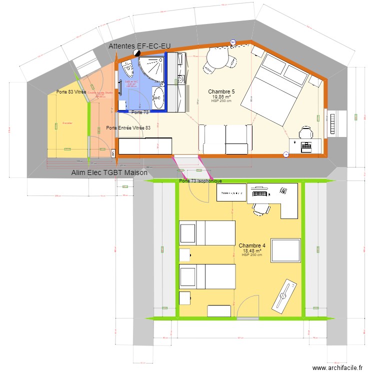 MARSYLTour2°PlanStudioV2bis. Plan de 12 pièces et 54 m2