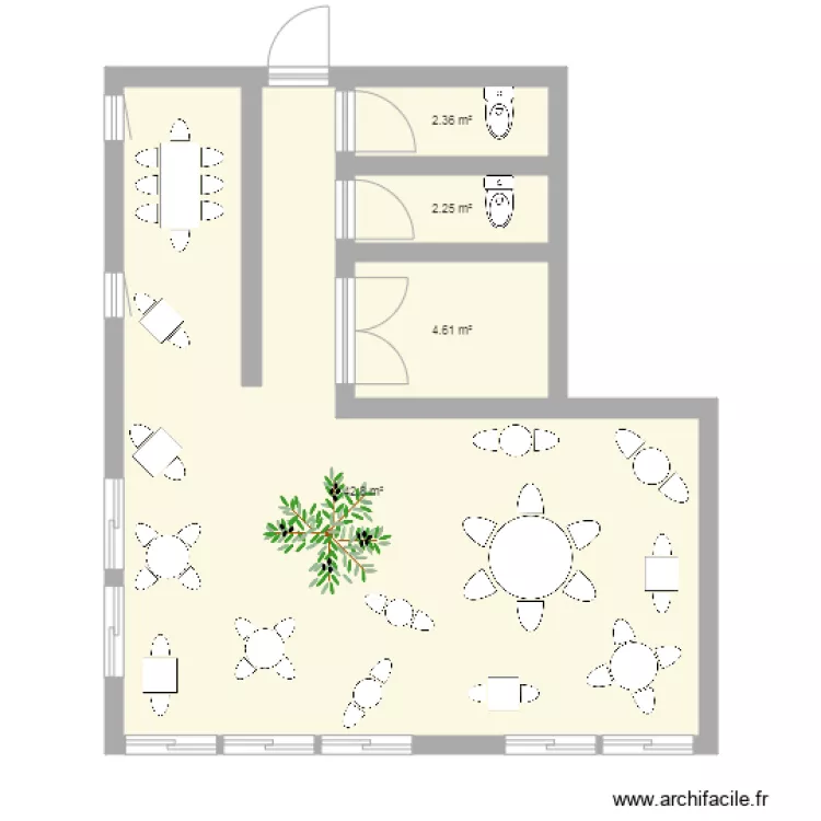 SALLE RESTAURANT LPN. Plan de 