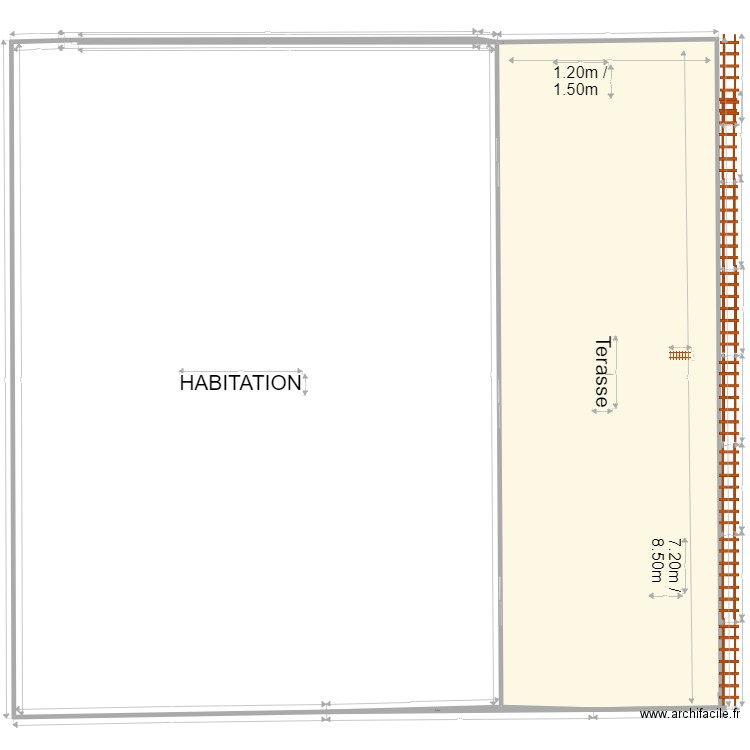 plan gd terrasse . Plan de 0 pièce et 0 m2