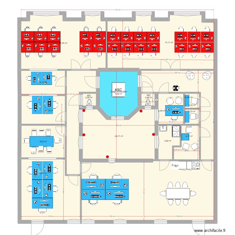 276 PRADO 1er étage - Projet PRV 14. Plan de 16 pièces et 157 m2