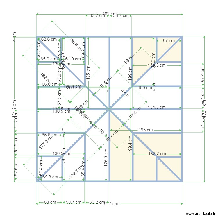 bungalow vue de haut. Plan de 0 pièce et 0 m2