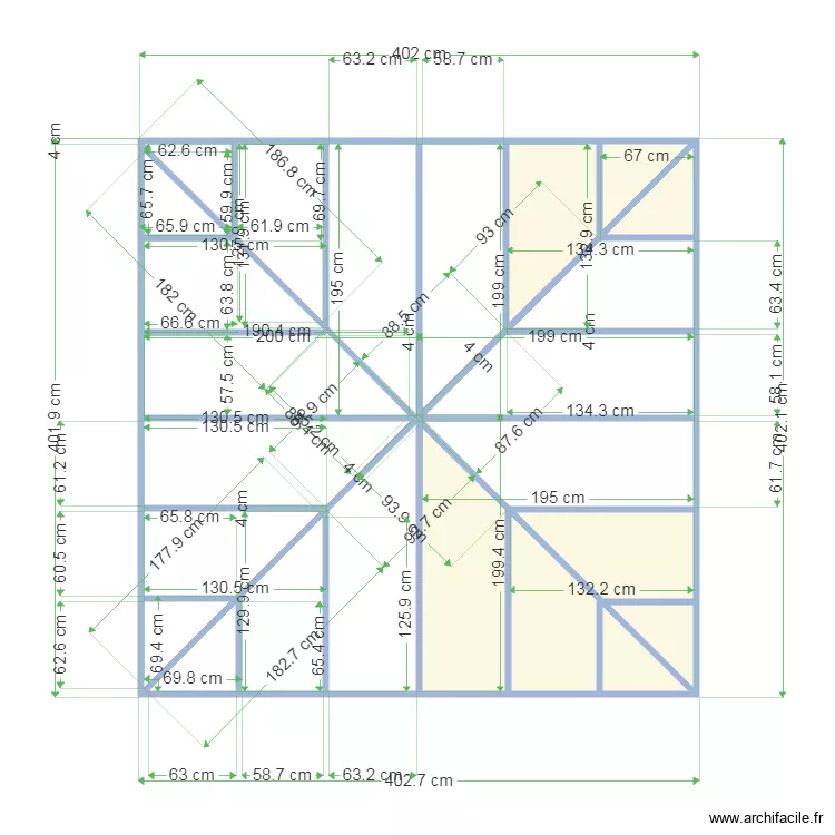 bungalow vue de haut. Plan de bungalow vue de haut. Plan de