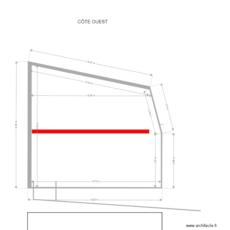 Côté Ouest. Plan de 0 pièce et 0 m2