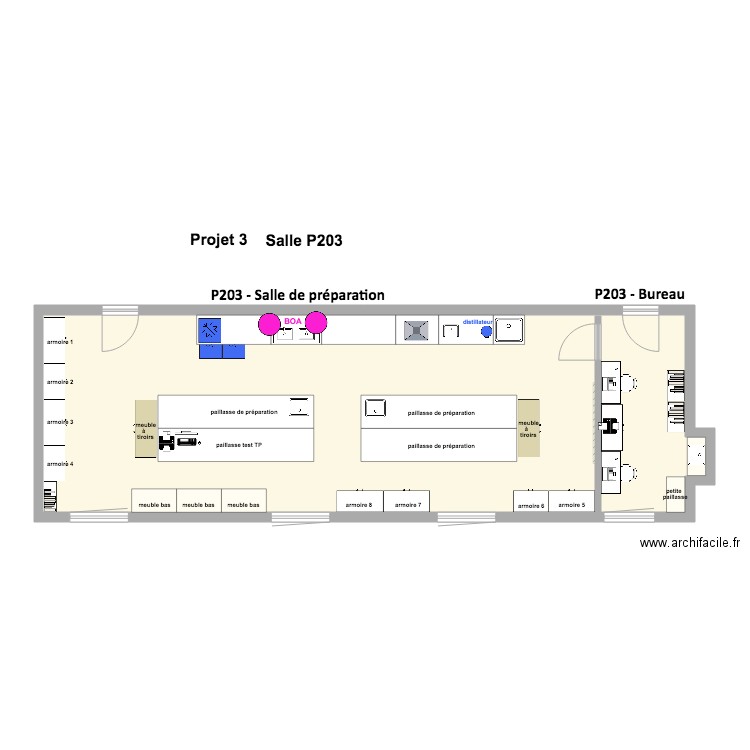 projet 3   P203 labo et bureau. Plan de 0 pièce et 0 m2