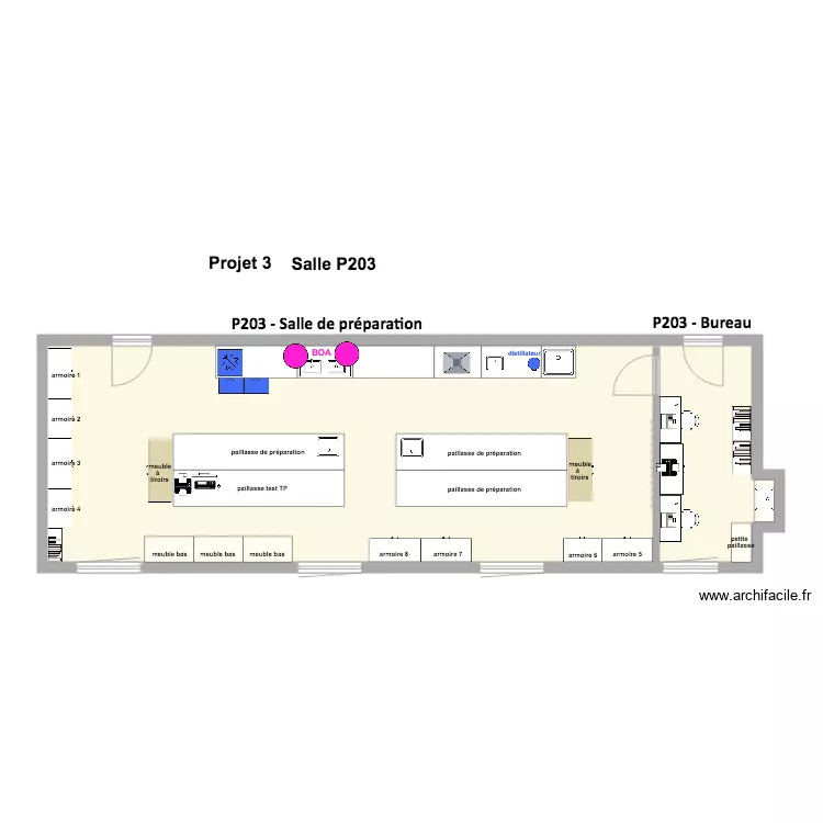 projet 3 P203 labo et bureau. Plan de projet 3 P203 labo et bureau. Plan de
