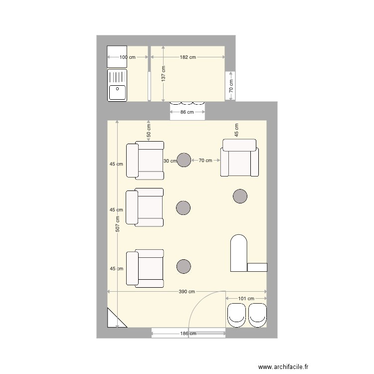 Salon foot massage. Plan de 0 pièce et 0 m2