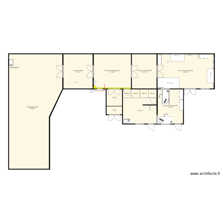 cabine 1402. Plan de 13 pièces et 169 m2