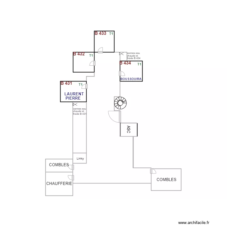 Arolles B 4&egrave;me &eacute;tage. Plan de 