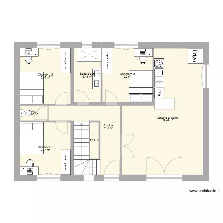 Breteil RDC Apr&egrave;s. Plan de 