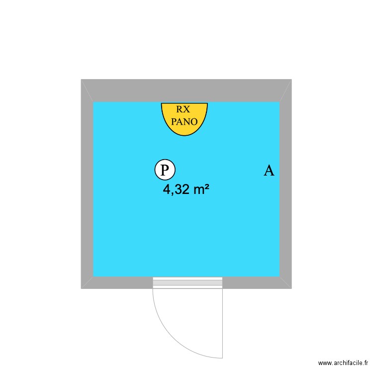 radiologie WEBER. Plan de 1 pièce et 4 m2