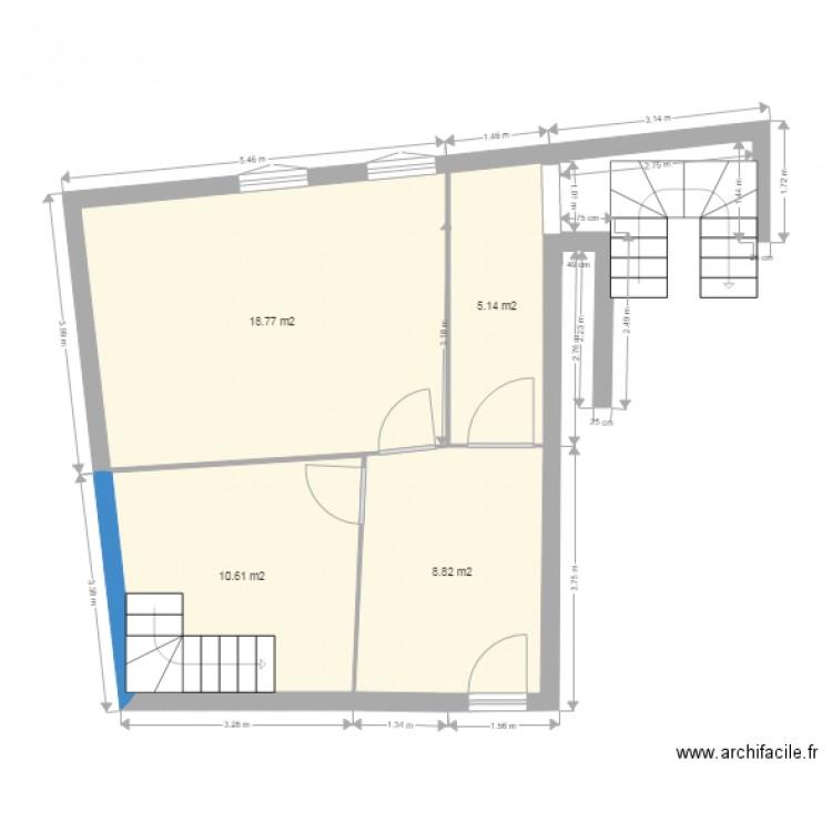 demi etage . Plan de 0 pièce et 0 m2