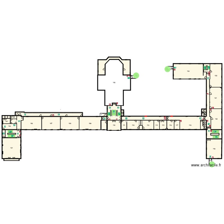 Plan 1er étage V2 pour façade nord. Plan de 0 pièce et 0 m2