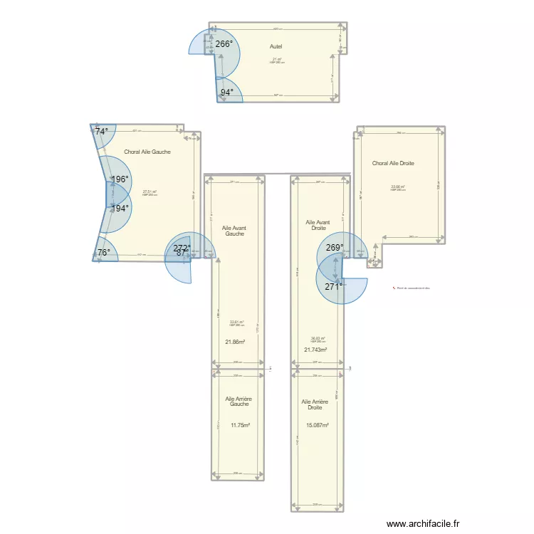 Eglise de Baincthum. Plan de 