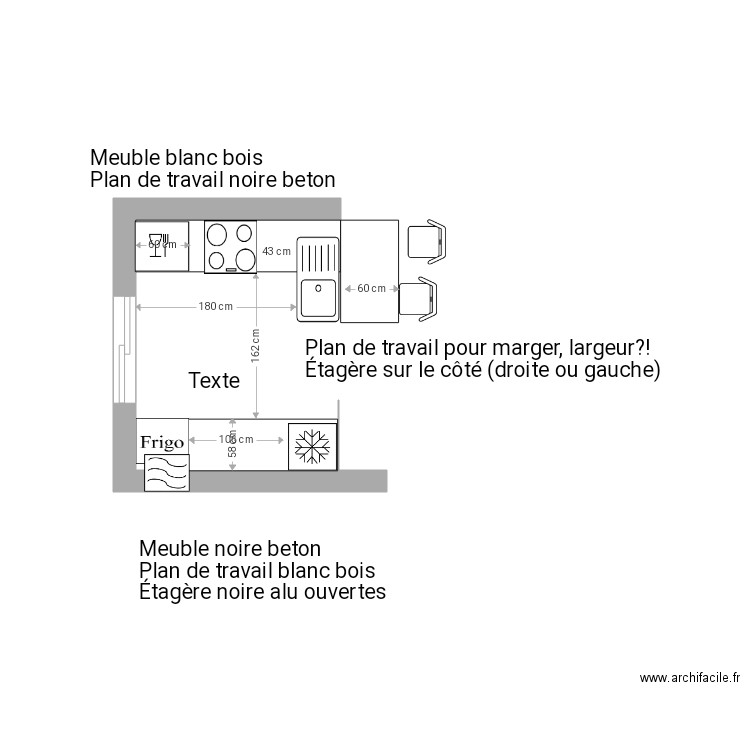 Cuisine V1. Plan de 0 pièce et 0 m2