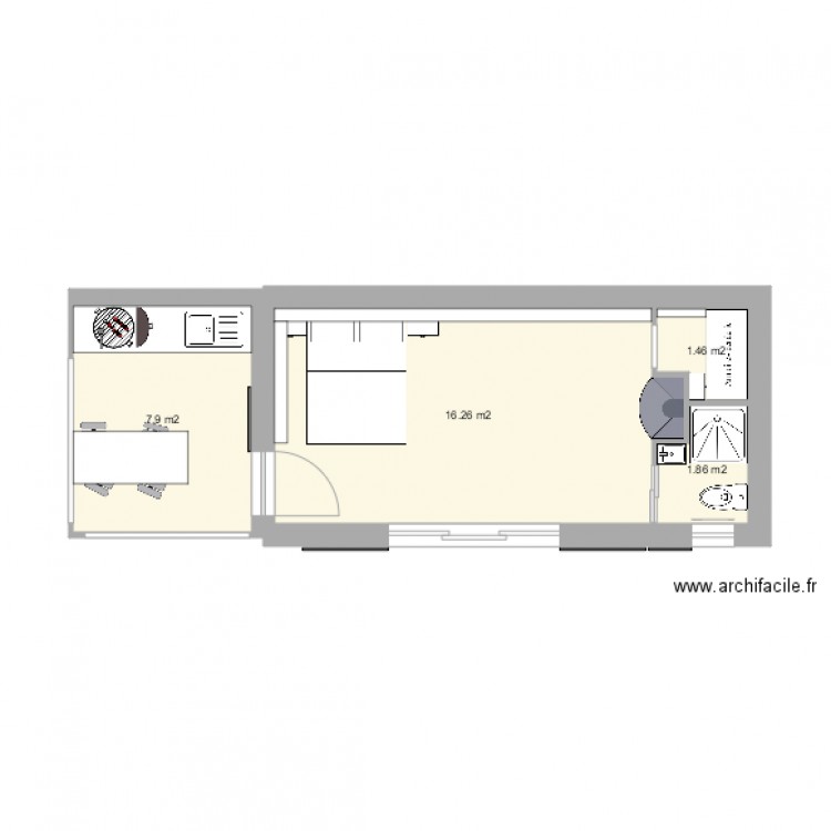 cabanon 300 cheminér. Plan de 0 pièce et 0 m2