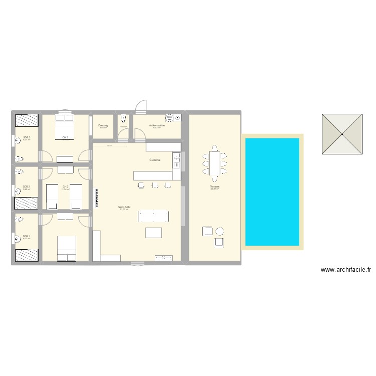 Plan Origine Maison RSM new1. Plan de 10 pièces et 167 m2