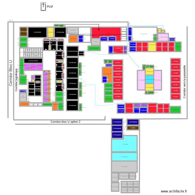 Endoscopie. Plan de 194 pièces et 1509 m2