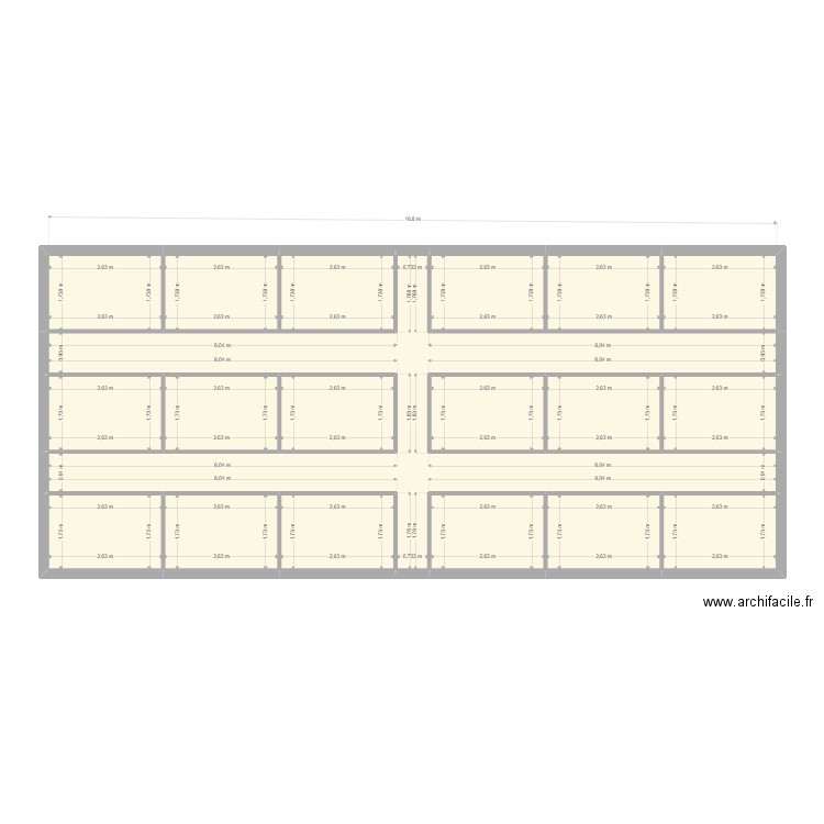 butin mater. Plan de 19 pièces et 117 m2