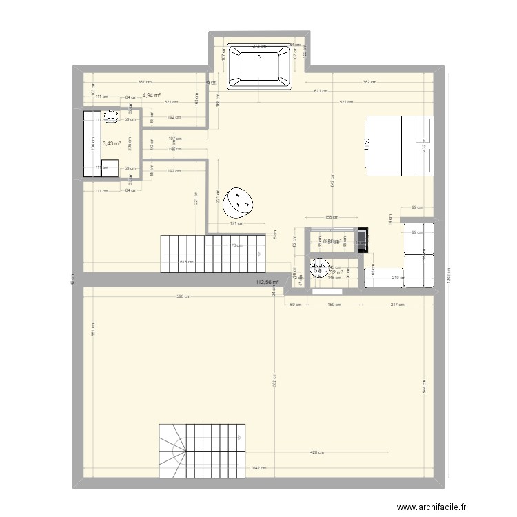 KetN 3  menzzanine definitif 8 modif a voir magaly. Plan de 5 pièces et 123 m2