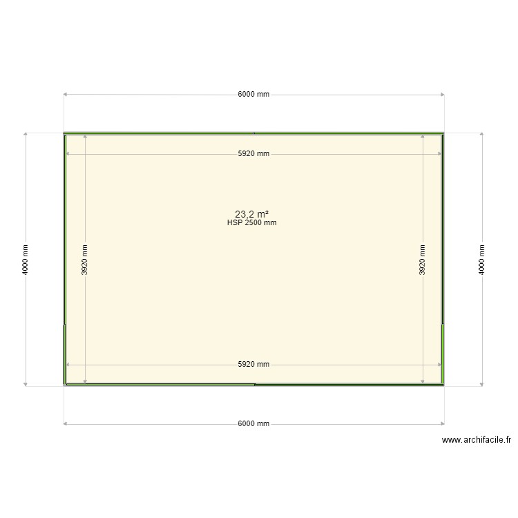 BUREAU 24 m²_SALLE BLANCHE S4/S5_CORNIERES. Plan de 1 pièce et 23 m2