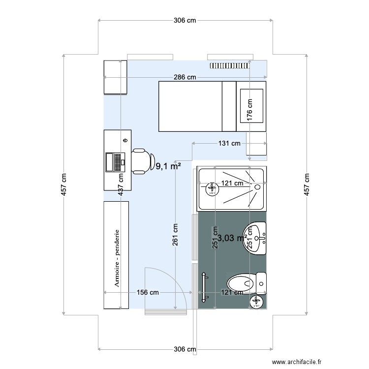 chambre bat A. Plan de 0 pièce et 0 m2
